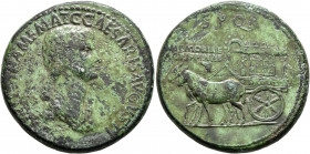 Agrippina Senior, died 33. Sestertius (Orichalcum, 35 mm, 27.09 g, 6 h), Rome, struck under Caligula. AGRIPPINA•M•F•MAT•C•CAESARIS•AVGVSTI Draped bust...
