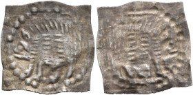 GERMANY. Pfullendorf. 1170-1180. Vierzipfliger Pfennig (Silver, 16x16 mm, 0.42 g). Boar standing left. Rev. Incuse of obverse. CC 245. Rutishauser 379...
