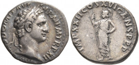 Domitian, 81-96. Denarius (Silver, 18 mm, 3.34 g, 5 h), Rome, 92-93. IMP CAES DOMIT AVG GERM P M TR P XII Laureate head of Domitian to right. Rev. IMP...
