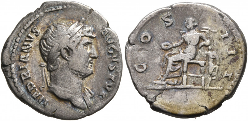 Hadrian, 117-138. Denarius (Silver, 19 mm, 3.20 g, 6 h), Rome, 128-circa 130. HA...