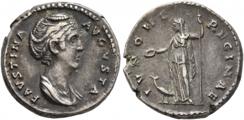 Diva Faustina Senior, died 140/1. Denarius (Silver, 16 mm, 3.51 g, 5 h), Rome. F...