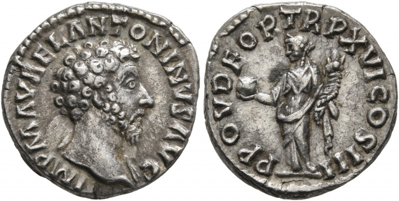 Marcus Aurelius, 161-180. Denarius (Silver, 17 mm, 3.09 g, 11 h), Rome, 161-162....