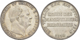 GERMANY. Preußen. Friedrich Wilhelm IV, 1840-1861. Vereinstaler 1859 (Silver, 33 mm, 18.50 g, 12 h), Berlin. FRIEDR WILHELM IV KOENIG V. PREUSSEN Head...
