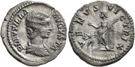 Plautilla, Augusta, 202-205. Denarius (Silver, 19 mm, 3.00 g, 11 h), Rome. PLAVTILLA AVGVSTA Draped bust of Plautilla to right. Rev. VENVS VICTRIX Ven...
