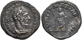 Macrinus, 217-218. Denarius (Silver, 20 mm, 3.00 g, 12 h), Rome, summer 217-early 218. IMP C M OPEL SEV MACRINVS AVG Laureate and cuirassed bust of Ma...