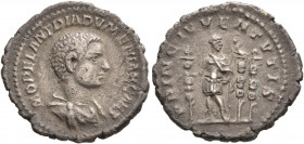 Diadumenian, as Caesar, 217-218. Denarius (Silver, 21 mm, 3.24 g, 11 h), Rome, summer 217-early 218. M OPEL ANT DIADVMENIAN CAES Bare-headed and drape...