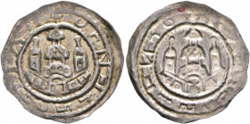 GERMANY. Ravensburg (königliche Münzstätte). 1180-1190. Bracteate (Silver, 23 mm, 0.62 g). Gate with three towers; around, meaningless legend. Rev. In...