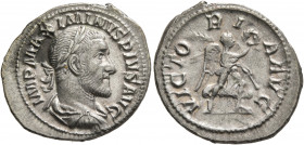 Maximinus I, 235-238. Denarius (Silver, 21 mm, 3.00 g, 12 h), Rome, 236. IMP MAXIMINVS PIVS AVG Laureate, draped and cuirassed bust of Maximinus I to ...