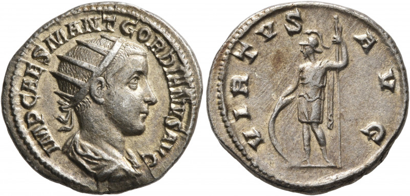 Gordian III, 238-244. Antoninianus (Silver, 21 mm, 4.17 g, 1 h), Rome, 238. IMP ...