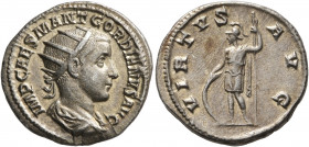 Gordian III, 238-244. Antoninianus (Silver, 21 mm, 4.17 g, 1 h), Rome, 238. IMP CAES M ANT GORDIANVS AVG Radiate, draped and cuirassed bust of Gordian...