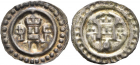 GERMANY. Ravensburg (königliche Münzstätte). Konradin, 1258-1268. Bracteate (Silver, 20 mm, 0.46 g). Gate with three towers, broad central tower, no a...