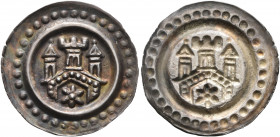 GERMANY. Ravensburg (königliche Münzstätte). Circa 1275. Bracteate (Silver, 21 mm, 0.46 g). Gate with three towers and rosette in the arch. Rev. Incus...