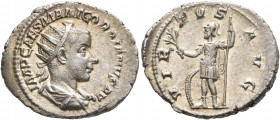 Gordian III, 238-244. Antoninianus (Silver, 23 mm, 3.42 g, 6 h), Rome, 239. IMP CAES M ANT GORDIANVS AVG Radiate, draped and cuirassed bust of Gordian...