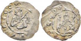 GERMANY. Regensburg (herzogliche Münzstätte). Heinrich X der Stolze, 1126-1138. Pfennig (Silver, 21 mm, 1.00 g, 10 h). Bust of Heinrich right, holding...