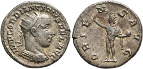 Gordian III, 238-244. Antoninianus (Silver, 22 mm, 4.48 g, 12 h), Antiochia, 242-244. IMP GORDIANVS PIVS FEL AVG Radiate and cuirassed bust of Gordian...