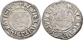 GERMANY. Regensburg (Stadt). Batzen 1519 (Silver, 27 mm, 3.85 g, 5 h). ✠MONE CIVITATIS RATISPO Town shield, I5I9 above. Rev. S WOFGANG ORA PRO N (both...