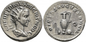 Herennius Etruscus, as Caesar, 249-251. Antoninianus (Silver, 21 mm, 4.24 g, 6 h), Rome, 250-251. Q HER ETR MES DECIVS NOB C Radiate and draped bust o...
