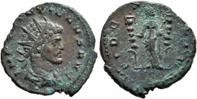 Quintillus, 270. Antoninianus (Bronze, 20 mm, 3.14 g, 12 h), Mediolanum, August-November 270. IMP QVINTILLVS AVG Radiate, draped and cuirassed bust of...