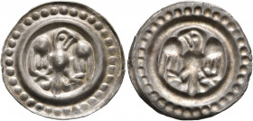GERMANY. Rottweil. Circa 1300-1330. Bracteate (Silver, 19 mm, 0.39 g). Eagle with spread wings within linear border and beaded circle. Rev. Incuse of ...