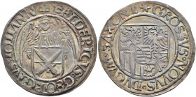 GERMANY. Sachsen, Kurfürstentum und Herzogtum gemeinsam. Friedrich III der Weise, Georg und Johann, 1500-1507. Engelgroschen (Silver, 30 mm, 4.20 g, 1...