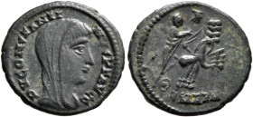 Divus Constantine I, died 337. Follis (Bronze, 15 mm, 1.68 g, 12 h), Alexandria, 337-340. DV CONSTANTINVS P T AVGG Veiled head of Divus Constantine I ...