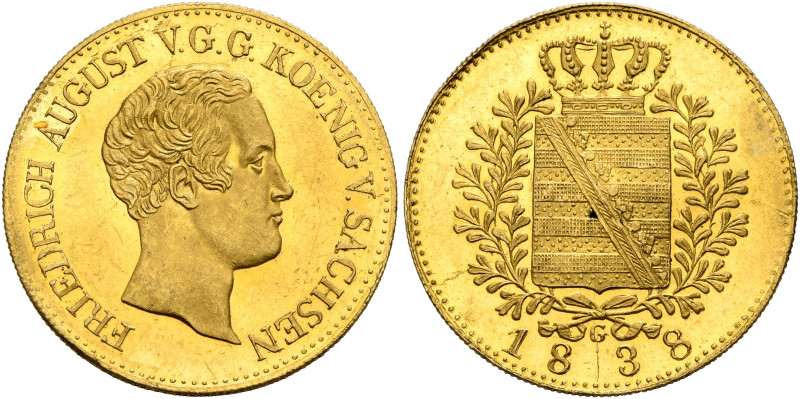 GERMANY. Sachsen. Friedrich August II, 1836-1854. Dukat 1838 (Gold, 20 mm, 3.48 ...