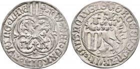 GERMANY. Sachsen-Markgrafschaft Meißen. Friedrich II, with Wilhelm III, 1440-1464. Groschen (Silver, 28 mm, 2.26 g, 1 h), Freiberg. (Shield Landsberg,...