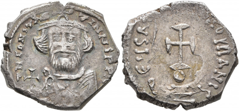 Constans II, 641-668. Hexagram (Silver, 21 mm, 6.76 g, 6 h), Constantinopolis, 6...