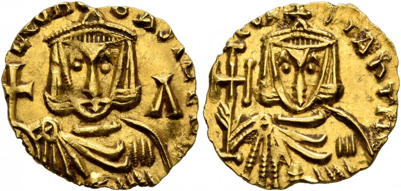 Leo V the Armenian, with Constantine, 813-820. Tremissis (Gold, 14 mm, 1.24 g, 6...