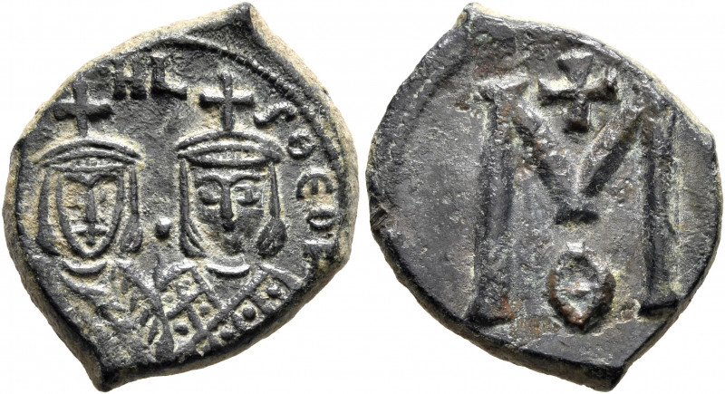 Michael II the Amorian, with Theophilus, 820-829. Follis (Bronze, 22 mm, 5.63 g,...