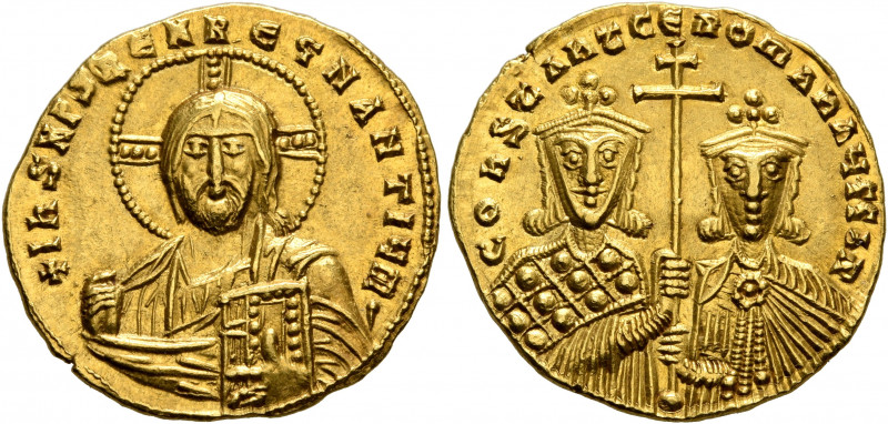 Constantine VII Porphyrogenitus, with Romanus II, 913-959. Solidus (Gold, 19 mm,...