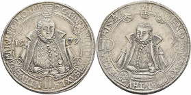 GERMANY. Sachsen-Alt-Weimar. Friedrich Wilhelm und Johann, 1573-1603. Taler 1579 (Silver, 40 mm, 29.00 g, 9 h), Saalfeld. G FRI WIL DV SAX LAN THV E M...
