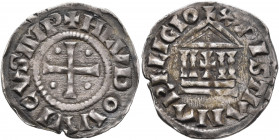 CAROLINGIANS. Louis 'le Pieux' (the Pious), as Emperor Louis I, 814-840. Denier (Silver, 20 mm, 1.72 g, 9 h), Dorestad, 822-840. ✠HLVDOVVICVS IMP Cros...
