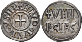 CAROLINGIANS. Louis 'le Pieux' (the Pious), as Emperor Louis I, 814-840. Denarius (Silver, 20 mm, 1.67 g, 12 h), Venice. †HLVDOVVICVS IMP Cross. Rev. ...