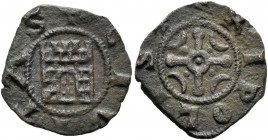 CRUSADERS. County of Tripoli. Raymond III, 1152-1187. Pougeoise (Bronze, 15 mm, 0.94 g, 7 h). +CIVITAS Fortified gateway with checkered masonry, five ...