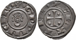 CRUSADERS. Principality of Achaea. Guillaume II de Villehardouin, 1246-1278. Denier (Silver, 17 mm, 0.90 g, 5 h). +G. PRINCEPS Bare head of Guillaume ...