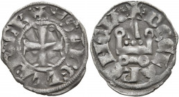 CRUSADERS. Principality of Achaea. Isabelle de Villehardouin, 1297-1301. Denier tournois (Silver, 20 mm, 0.82 g, 1 h), Chiarenza. +YSABELLA P ACh' Cro...