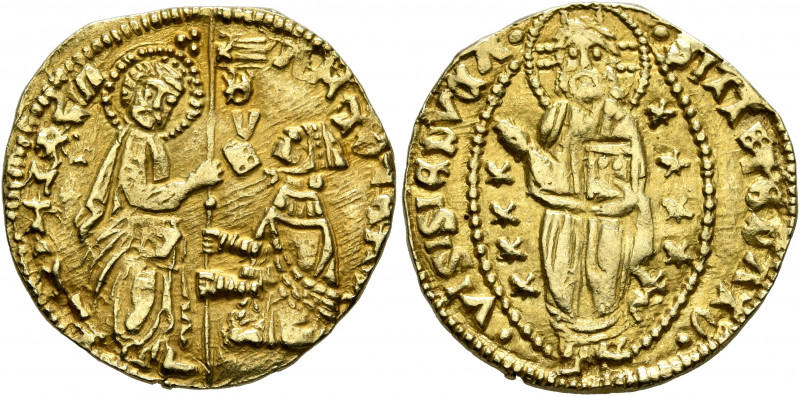 CRUSADERS. Chios. Genoese occupation, circa 1362-1400. Zecchino (Gold, 20 mm, 3....