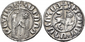 ARMENIA, Cilician Armenia. Royal. Hetoum I and Zabel, 1226-1270. Tram (Silver, 20 mm, 2.82 g, 11 h). 'By the will of God' (in Armenian) Queen Zabel an...