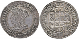 AUSTRIA. Holy Roman Empire. Ferdinand I, 1526-1564. Pfundner 1528 (Silver, 28 mm, 5.71 g, 4 h), Linz. ✱FERDINAND PRINC ET INFANS IHPA (sic!) Cuirassed...
