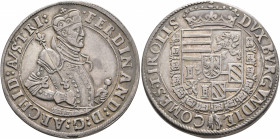 AUSTRIA. Holy Roman Empire. Ferdinand II, Archduke, 1564-1595. Taler (Silver, 40 mm, 28.27 g, 12 h), Hall, no date. FERDINAND D G ARCHID AVSTRI Cuiras...