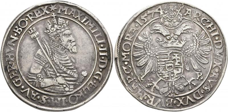 AUSTRIA. Holy Roman Empire. Maximilian II, Emperor, 1564-1576. Taler 1574 (Silve...