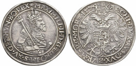 AUSTRIA. Holy Roman Empire. Maximilian II, Emperor, 1564-1576. Taler 1574 (Silver, 42 mm, 28.59 g, 12 h), Kremnitz ✱MAXIMILI II D G EL RO IM S AV GER ...