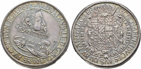 AUSTRIA. Holy Roman Empire. Rudolf II, Emperor, 1576-1611. Taler 1609 (die re-cut from 1608) (Silver, 41 mm, 28.39 g, 12 h), Ensisheim + RVDOLPHVS II ...