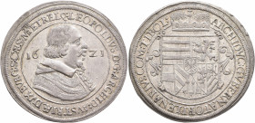 AUSTRIA. Holy Roman Empire. Leopold V, Archduke, 1619-1632. Taler 1621 (Silver, 44 mm, 28.80 g, 12 h), Hall. LEOPOLDVS D G ARCHID AVSTRIAE DVX BVRG S ...