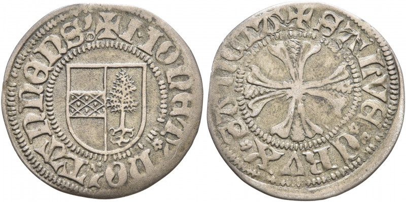 GERMANY. Thann. After 1498. Vierer (Silver, 17 mm, 0.68 g, 3 h). ✠MONET' NO' TAN...