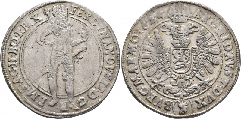 AUSTRIA. Holy Roman Empire. Ferdinand II, Emperor, 1619-1637. Taler 1624 (Silver...