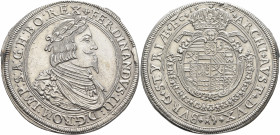 AUSTRIA. Holy Roman Empire. Ferdinand III, Emperor, 1637-1657. Taler 1644 (Silver, 44 mm, 27.90 g, 12 h), Graz. ✠ FERDINANDVS III D G ROM IMP S A G H ...