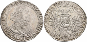 AUSTRIA. Holy Roman Empire. Ferdinand III, Emperor, 1637-1657. Taler 1658 (Silver, 45 mm, 28.80 g, 6 h), Kremnitz. FERDINAND (Madonna) III D G RO I S ...