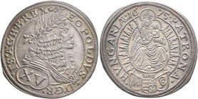 AUSTRIA. Holy Roman Empire. Leopold I, Emperor, 1658-1705. 15 Kreuzer 1675 (Silver, 30 mm, 6.77 g, 12 h), Pressburg / Bratislava. LEOPOLDVS D G R I S ...